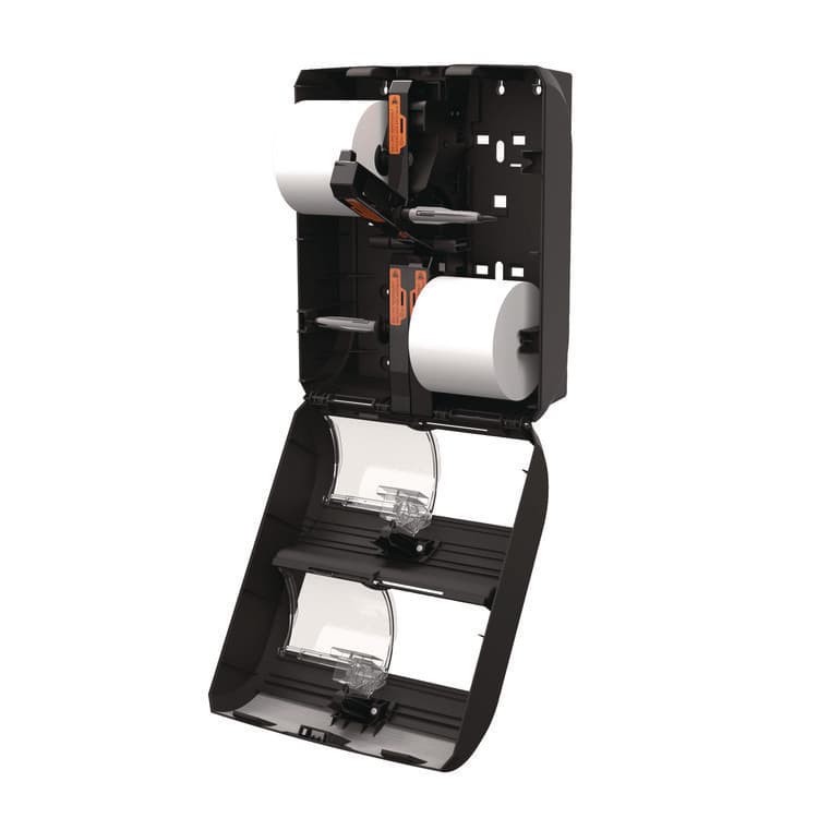 GEORGIA PACIFIC Compact Quad Vertical Four Roll Coreless Tissue Dispenser, 12.31 x 14.81 x 7.86, Black (GPC56744B) thumbnail 4