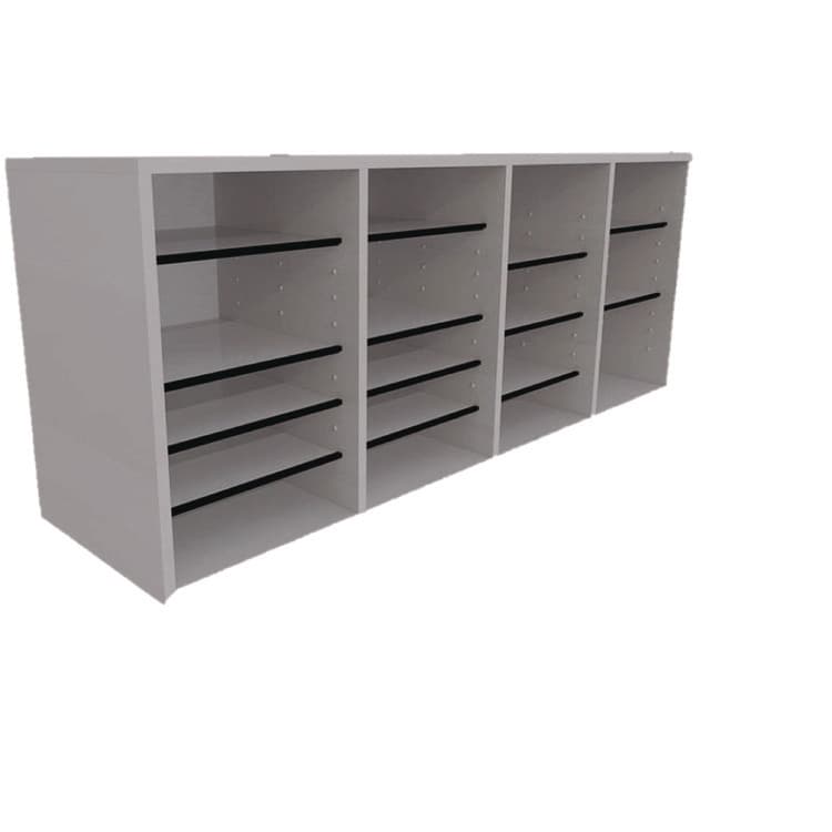 ADIROFFICE Wood Adjustable 24 Compartment Literature Organizer, 24 Sections, Letter Size, 39.3 x 11.8 x 16.3, White (ALHI50024WHI)