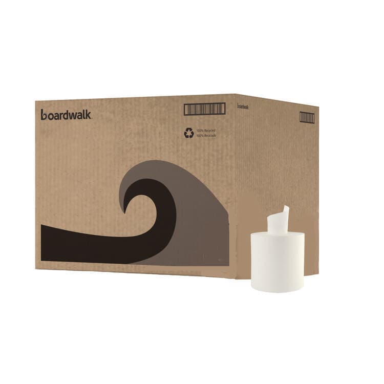 BOARDWALK Center-Pull Roll Towels, 2-Ply, 10 x 7.6, White, 600/Roll, 6/Carton (BWK410322)