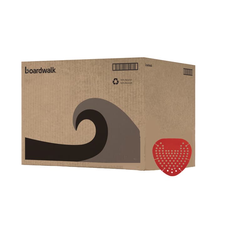 BOARDWALK Deodorizing Urinal Screen, Cherry Scent, Red, 3.5 oz, Dozen (BWK1001)