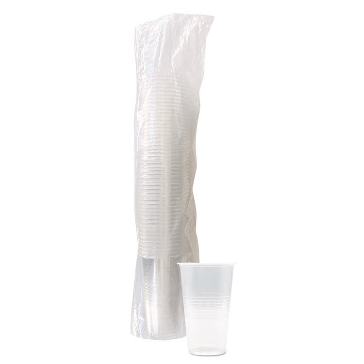 BOARDWALK Translucent Plastic Cold Cups, 20 oz, Clear, 50/Pack (BWKTRANSCUP20PK) thumbnail 2