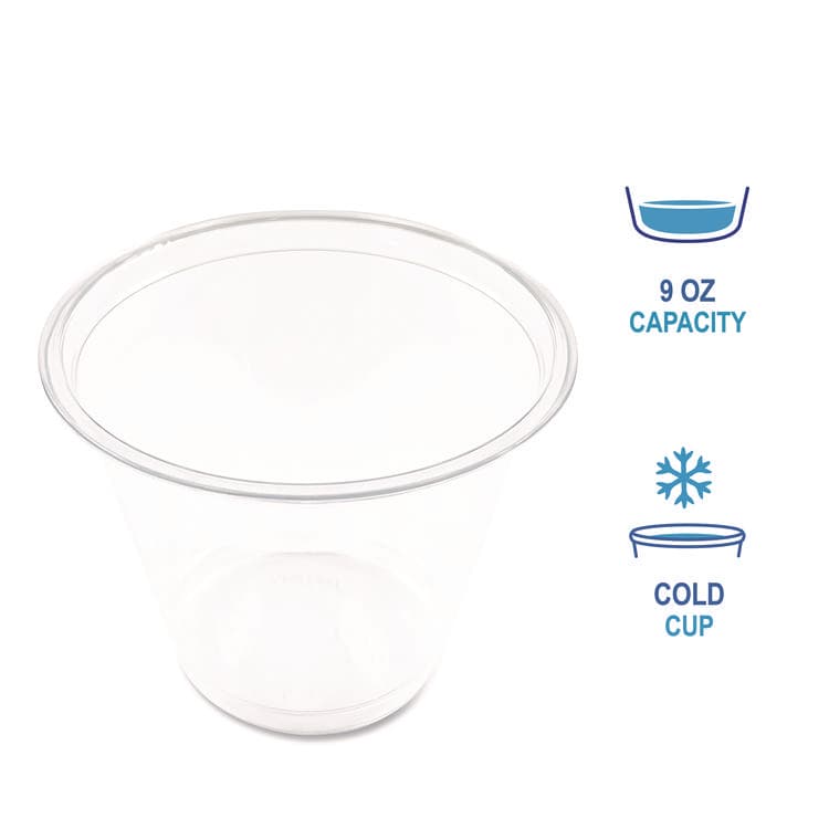 BOARDWALK Clear Plastic PET Cups, Squat, 9 oz, 1,000/Carton (BWKPET9S) thumbnail 3