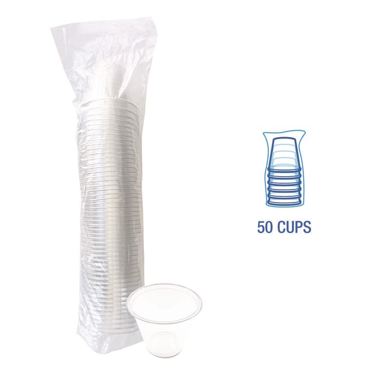BOARDWALK Clear Plastic PET Cups, 9 oz, 50/Pack (BWKPET9SPK) thumbnail 2