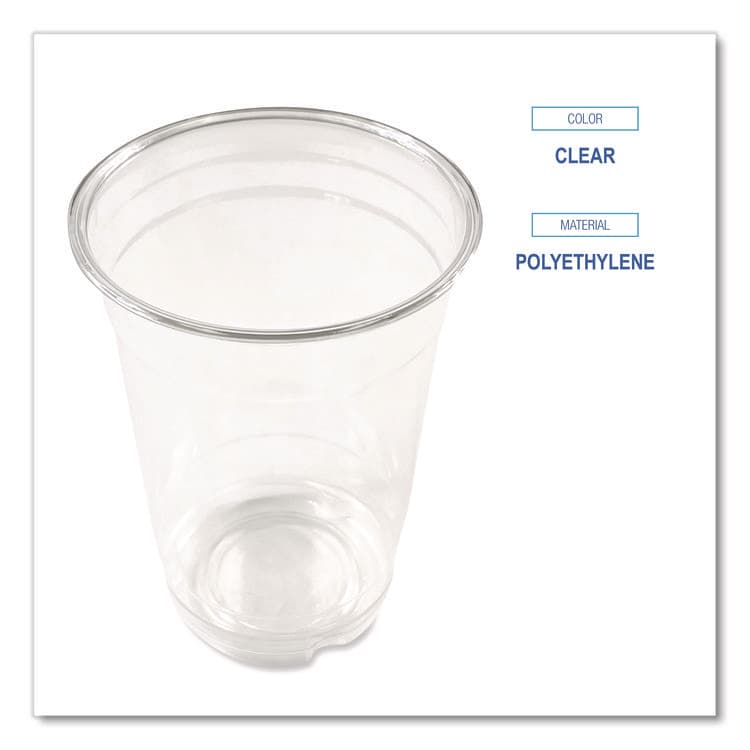 BOARDWALK Clear Plastic PET Cups, 14 oz, 50/Bag, 20 Bags/Carton (BWKPET14) thumbnail 3