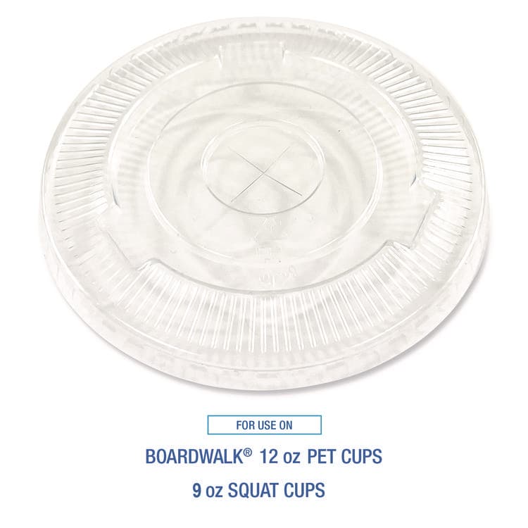 BOARDWALK PET Cold Cup Straw-Slot Lids, Fits 9 oz Squat/12 oz Cold Cups, Plastic, Clear, 1,000/Carton (BWKPET912STRAW) thumbnail 4
