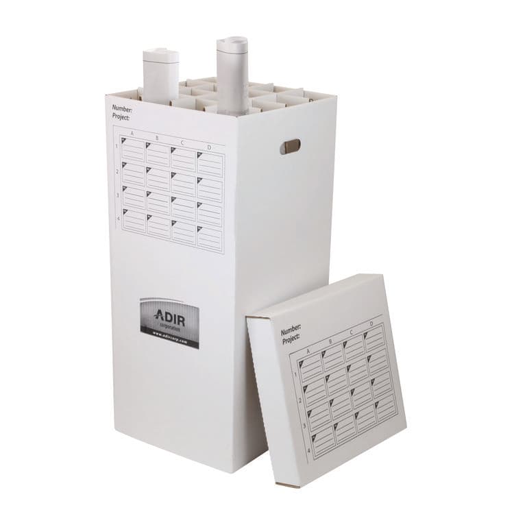 ADIROFFICE 16 Slot Blueprint Rolled File Upright Storage Box, 16 Compartments, 17.5 x 17.5 x 37, White (ALHI623) thumbnail 2
