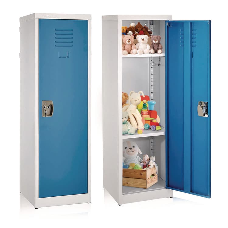 ADIROFFICE Steel Storage Locker, 1 Compartment, 15 x 15 x 48, Blue (ALHI62901BLU) thumbnail 2