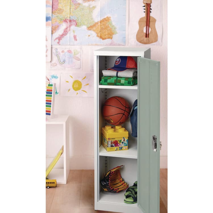 ADIROFFICE Steel Storage Locker, 1 Compartment, 15 x 15 x 48, Misty Green (ALHI62901MGRN) thumbnail 2