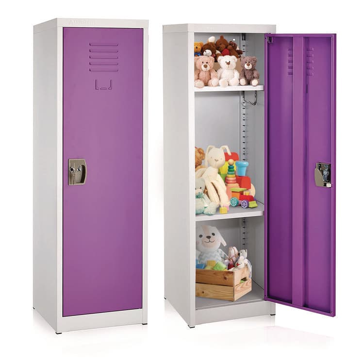 ADIROFFICE Steel Storage Locker, 1 Compartment, 15 x 15 x 48, Purple (ALHI62901PUR) thumbnail 2