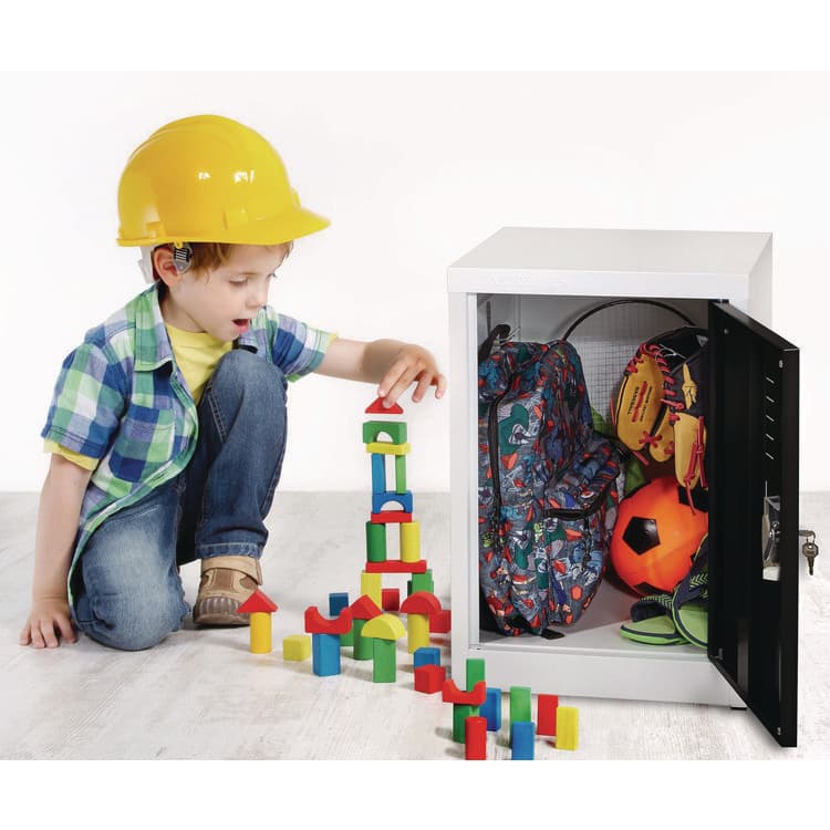 ADIROFFICE Steel Storage Locker, 1 Compartment, 15 x 15 x 24, Black (ALHI62902BLK) thumbnail 3