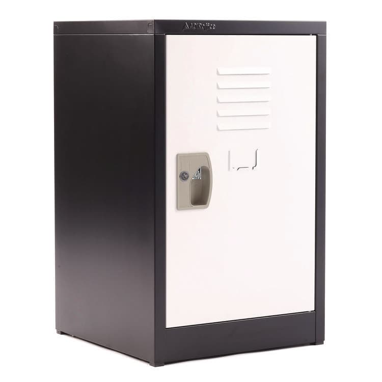 ADIROFFICE Steel Storage Locker, 1 Compartment, 15 x 15 x 24, Black Body/White Doors (ALHI62902BW) thumbnail 2