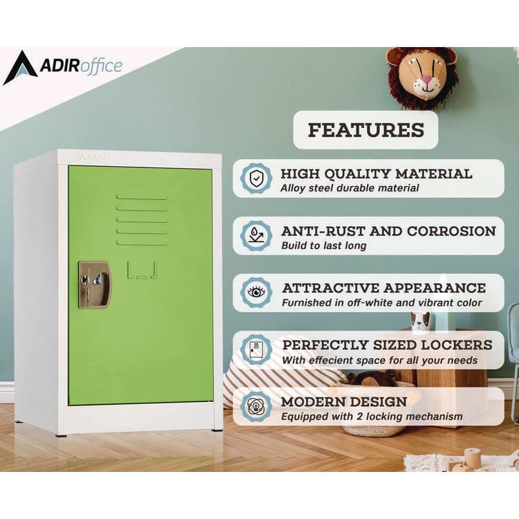 ADIROFFICE Steel Storage Locker, 1 Compartment, 15 x 15 x 24, Green (ALHI62902GRN) thumbnail 3