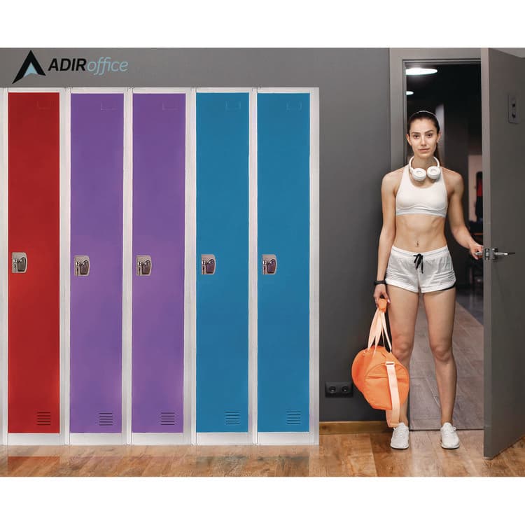 ADIROFFICE Steel Storage Locker, 1 Compartment, 12 x 12 x 72, Blue (ALHI629201BLU) thumbnail 2