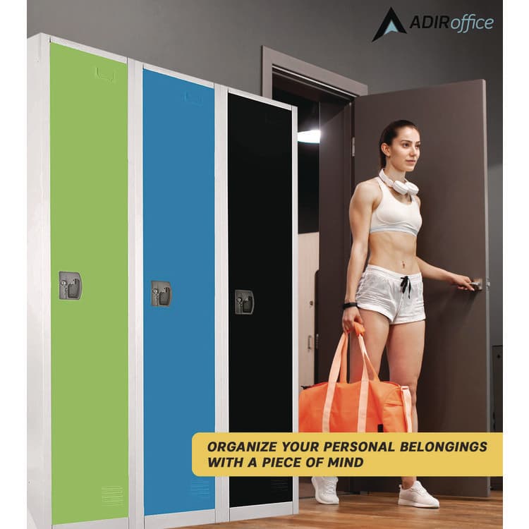 ADIROFFICE Steel Storage Locker, 1 Compartment, 12 x 12 x 72, Green (ALHI629201GRN) thumbnail 3