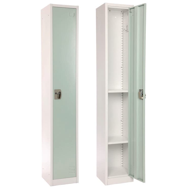 ADIROFFICE Steel Storage Locker, 1 Compartment, 12 x 12 x 72, Misty Green (ALHI629201MGRN) thumbnail 2