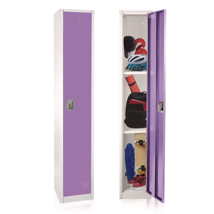 ADIROFFICE Steel Storage Locker, 1 Compartment, 12 x 12 x 72, Purple (ALHI629201PUR) thumbnail 2