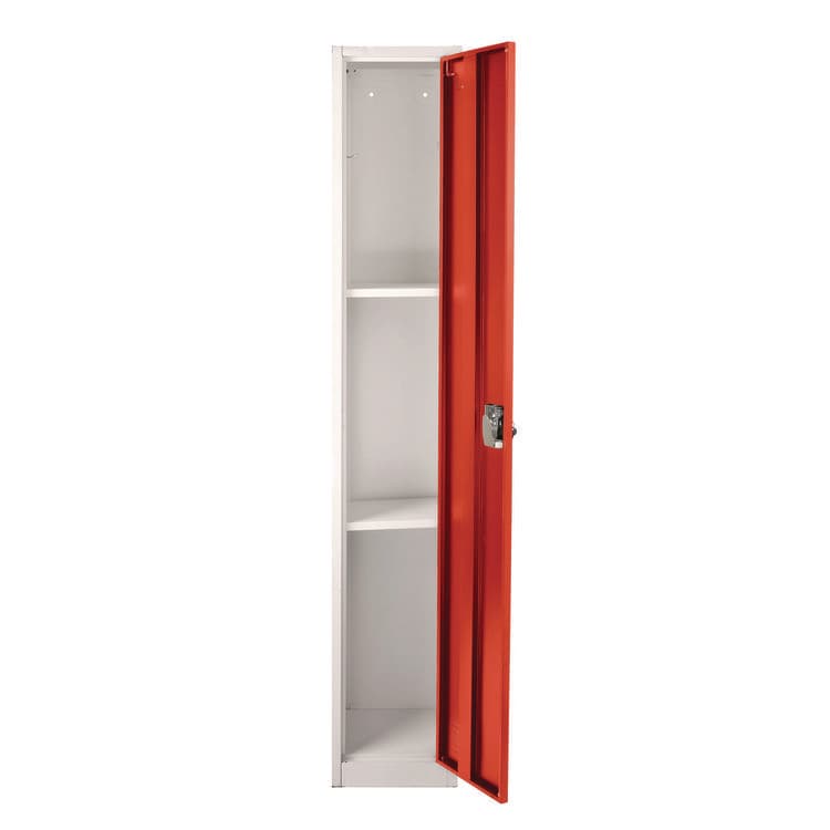 ADIROFFICE Steel Storage Locker, 1 Compartment, 12 x 12 x 72, Red (ALHI629201RED) thumbnail 3