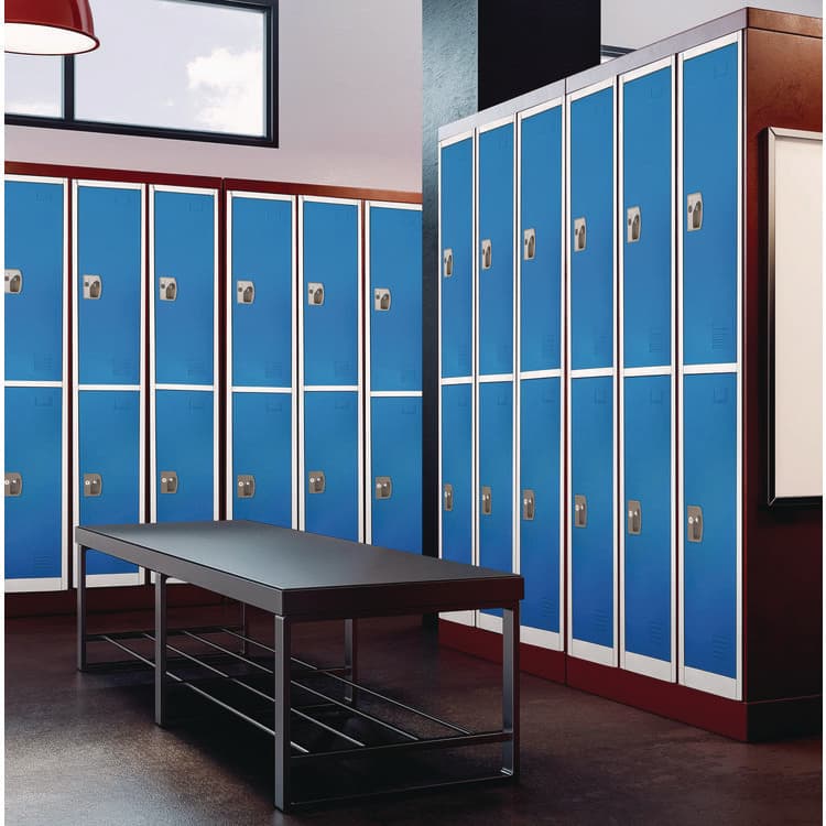 ADIROFFICE Steel Storage Locker, 2 Compartment, 12 x 12 x 72, Blue (ALHI629202BLU) thumbnail 2
