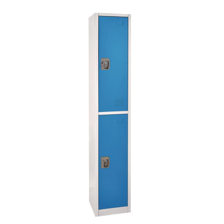 ADIROFFICE Steel Storage Locker, 2 Compartment, 12 x 12 x 72, Blue (ALHI629202BLU)