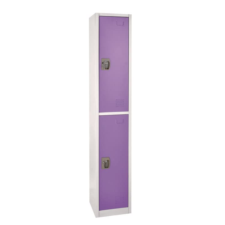 ADIROFFICE Steel Storage Locker, 2 Compartment, 12 x 12 x 72, Purple (ALHI629202PUR)