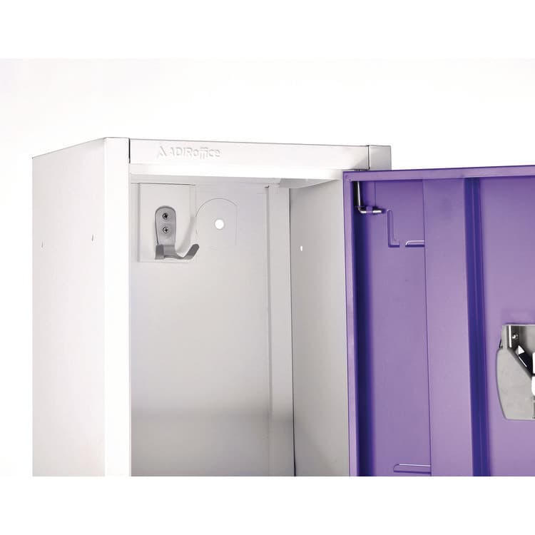 ADIROFFICE Steel Storage Locker, 2 Compartment, 12 x 12 x 72, Purple (ALHI629202PUR) thumbnail 4