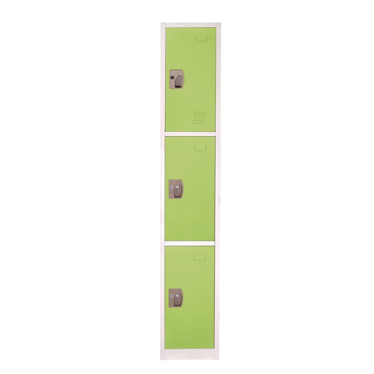 ADIROFFICE Steel Storage Locker, 3 Compartment, 12 x 12 x 72, Green (ALHI629203GRN)