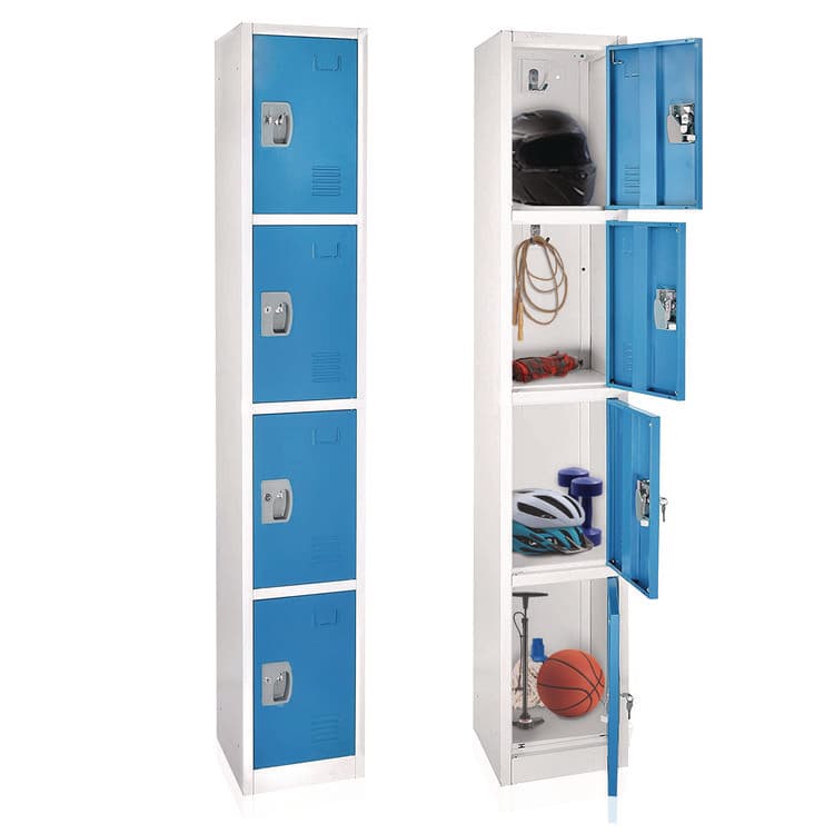 ADIROFFICE Steel Storage Locker, 4 Compartment, 12 x 12 x 72, Blue (ALHI629204BLU) thumbnail 2