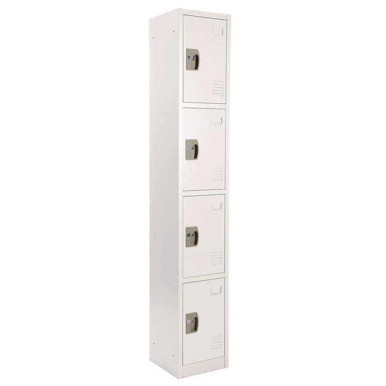 ADIROFFICE Steel Storage Locker, 4 Compartment, 12 x 12 x 72, White (ALHI629204WHI) thumbnail 3