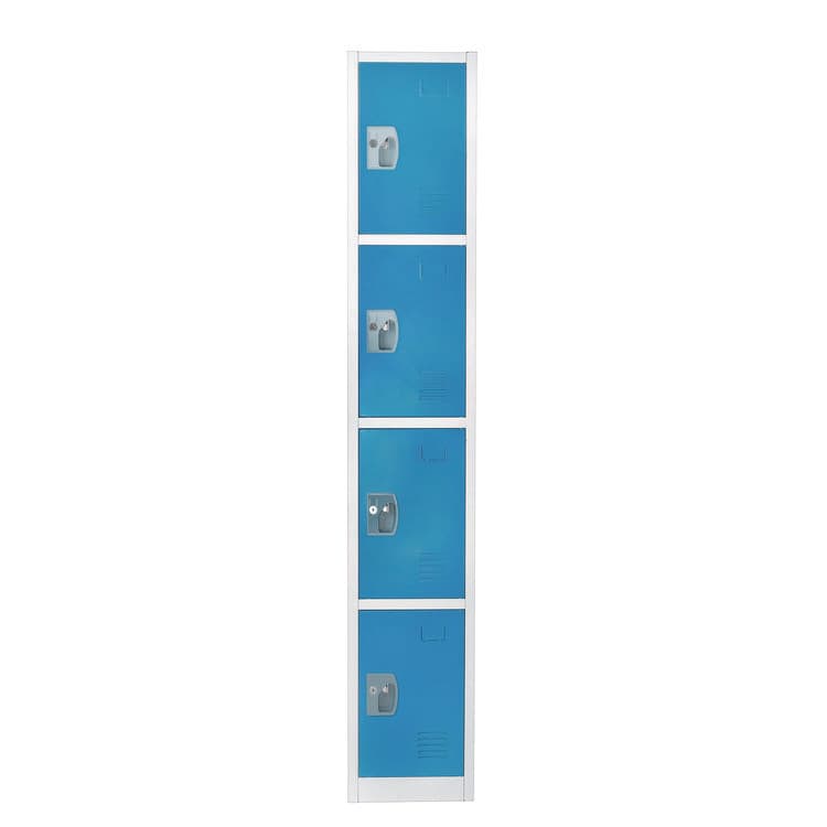 ADIROFFICE Steel Storage Locker, 4 Compartment, 12 x 12 x 72, Blue (ALHI629204BLU)