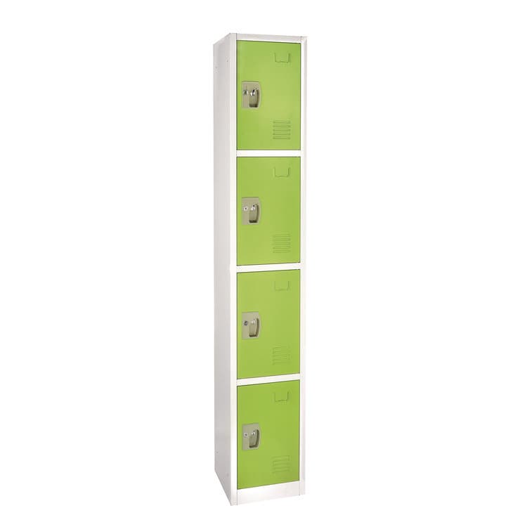 ADIROFFICE Steel Storage Locker, 4 Compartment, 12 x 12 x 72, Green (ALHI629204GRN)