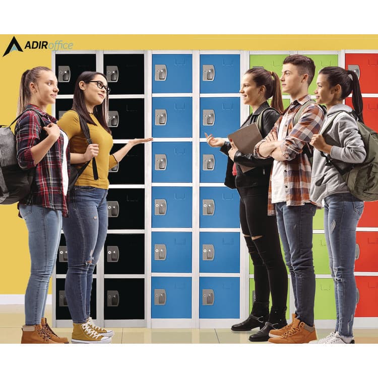 ADIROFFICE Steel Storage Locker, 6 Compartment, 12 x 12 x 72, Blue (ALHI629206BLU) thumbnail 3