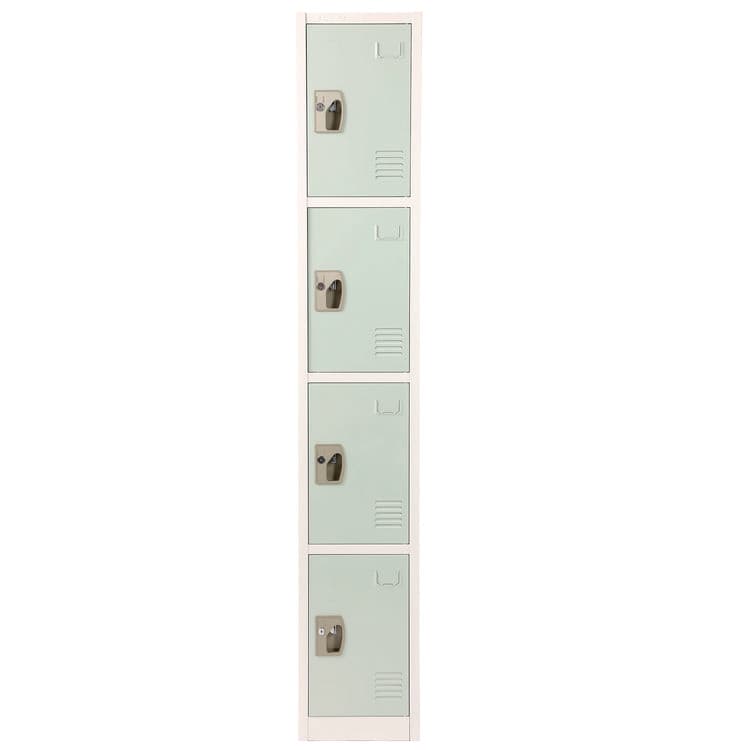 ADIROFFICE Steel Storage Locker, 4 Compartment, 12 x 12 x 72, Misty Green (ALHI629204MGRN)