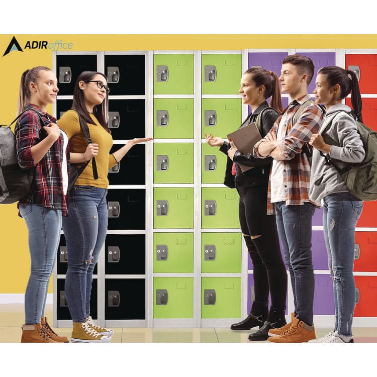 ADIROFFICE Steel Storage Locker, 6 Compartment, 12 x 12 x 72, Green (ALHI629206GRN) thumbnail 3