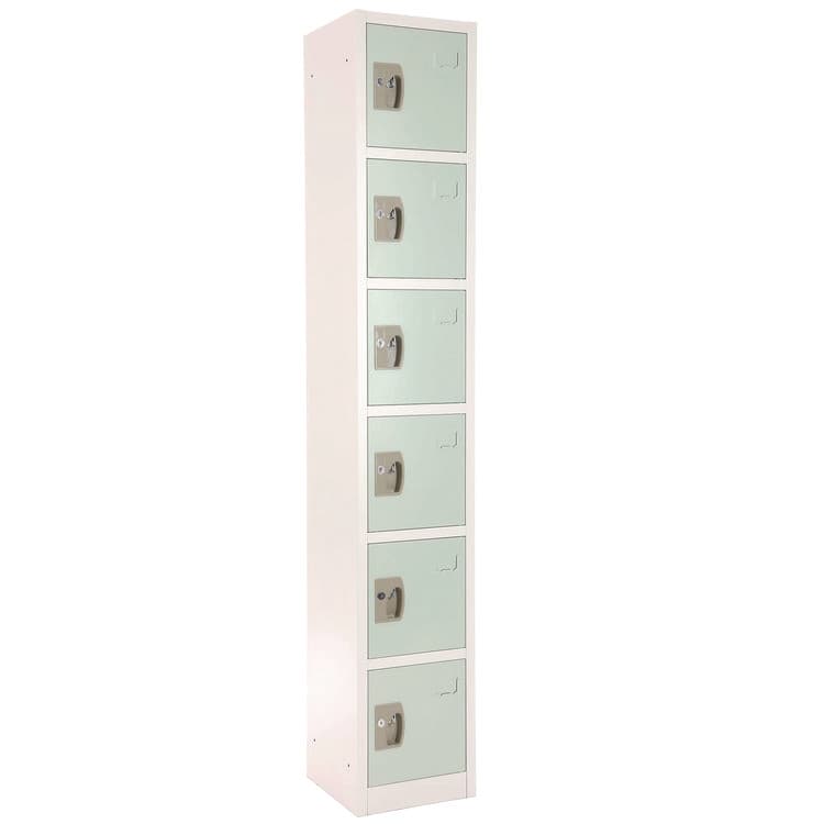 ADIROFFICE Steel Storage Locker, 6 Compartment, 12 x 12 x 72, Misty Green (ALHI629206MGRN) thumbnail 4