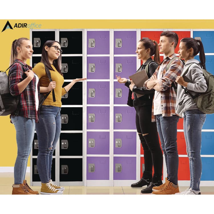 ADIROFFICE Steel Storage Locker, 6 Compartment, 12 x 12 x 72, Purple (ALHI629206PUR) thumbnail 3