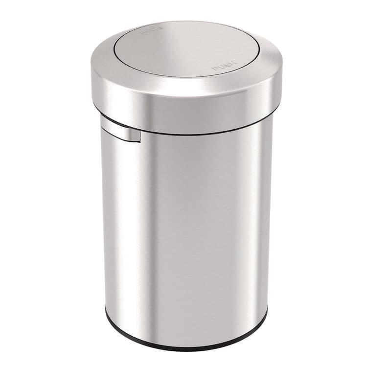 HLS COMMERCIAL Swing Top Trash Can, 17 gal, Stainless Steel, Silver (HLMHLS17FTS)