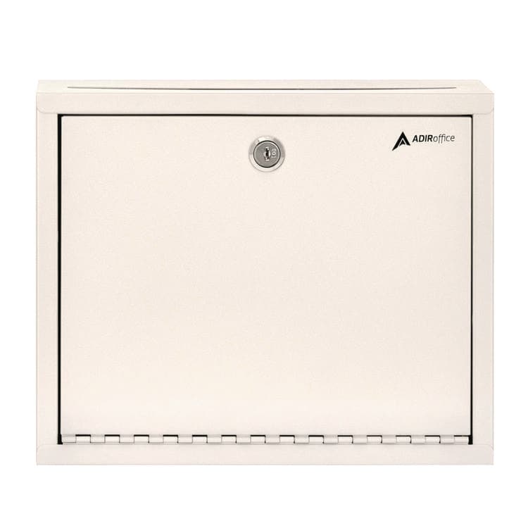 ADIROFFICE Large Size Steel Multi-Purpose Secure Drop Box, 12 x 3 x 10, White (ALHI63103WHI)