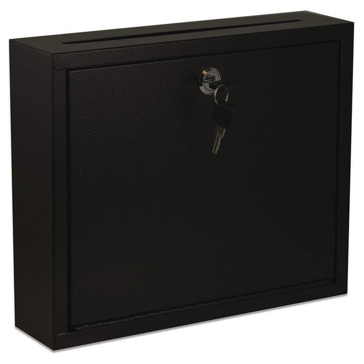 ADIROFFICE Large Size Steel Multi-Purpose Secure Drop Box, 12 x 3 x 10, Black (ALHI63103BLK)
