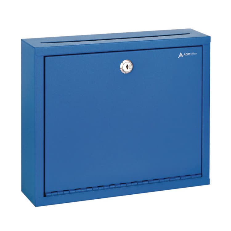ADIROFFICE Large Size Steel Multi-Purpose Secure Drop Box, 12 x 3 x10, Blue (ALHI63103BLU)