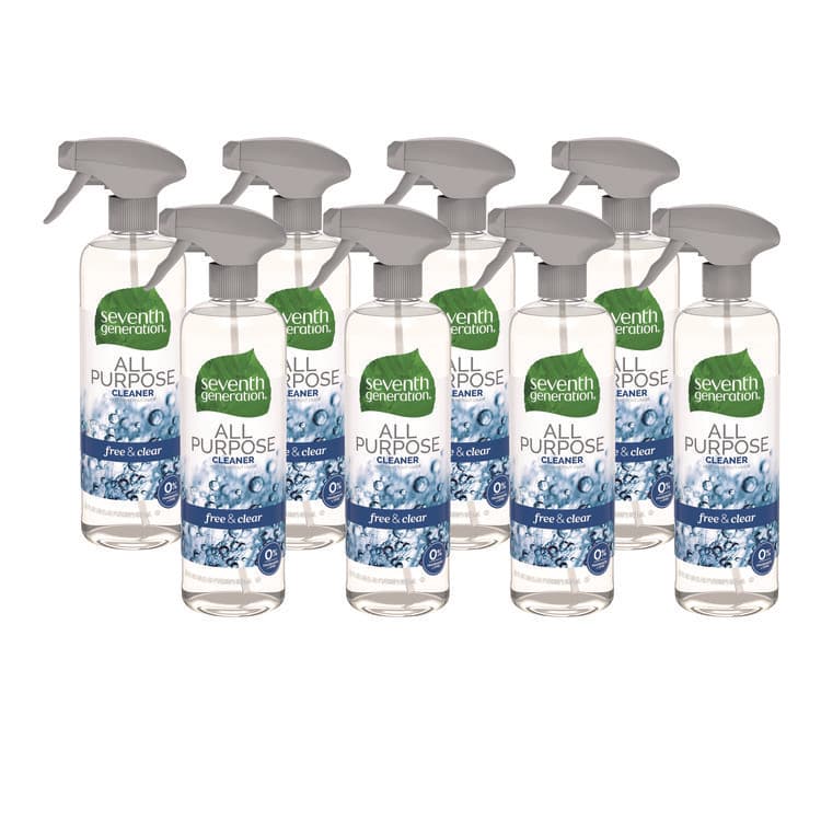 SEVENTH GENERATION Natural All-Purpose Cleaner, Free and Clear/Unscented, 23 oz Trigger Spray Bottle, 8/Carton (SEV44713CT)