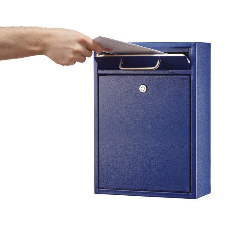 ADIROFFICE Large Ultimate Secure Drop Box Wall Mounted Mail Box, 11.2 x 4.7 x 16.2, Blue (ALHI63104BLU) thumbnail 4