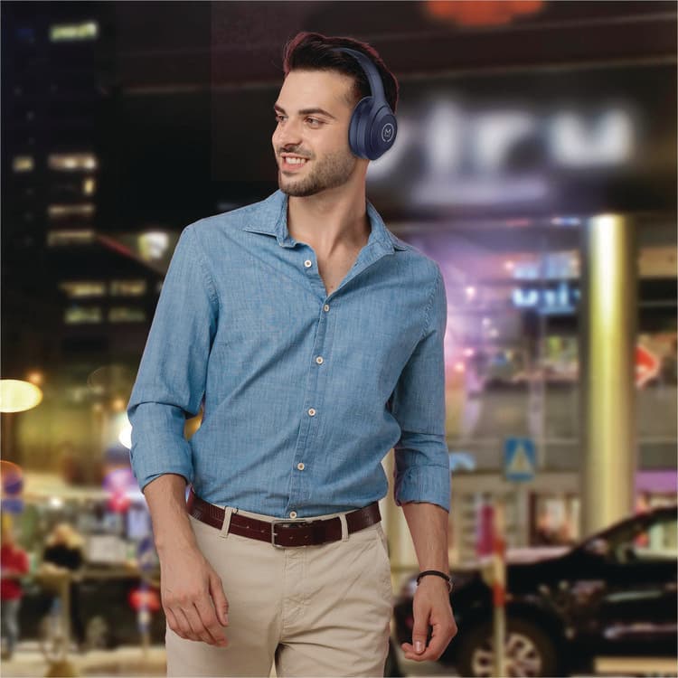 CREATIVE MARKETING, . Comfort Plus Wireless Over-Ear Bluetooth Headphones, Blue (MHSHP6500L) thumbnail 4