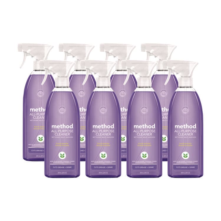 METHOD PRODUCTS . All Surface Cleaner, French Lavender, 28 oz Spray Bottle, 8/Carton (MTH377448CT)
