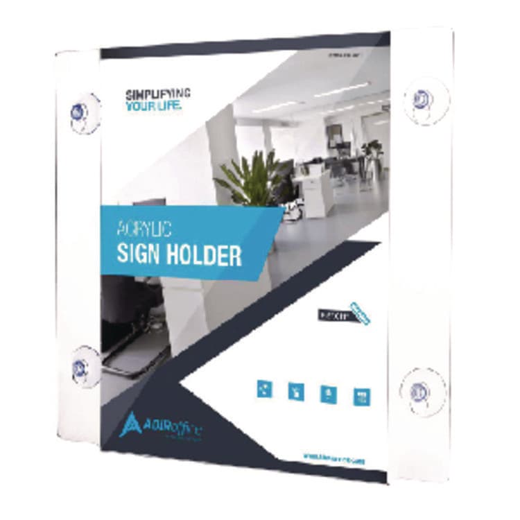 ADIROFFICE Clear Suction Acrylic Window Sign Holder, 8 x 11, Clear Frame, 6/Pack (ALHI6398511WSH6) thumbnail 3