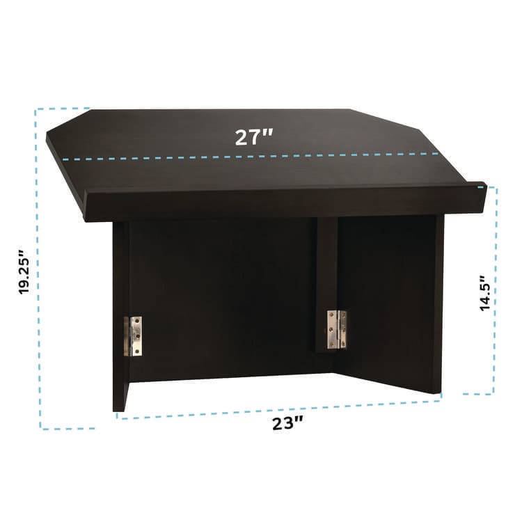 ADIROFFICE Foldable Tabletop Podium Lectern Speaker Stand, 27 x 16 x 19, Black (ALHI66105BLK) thumbnail 2