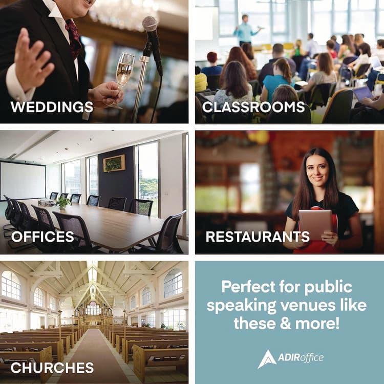 ADIROFFICE Wood Stand-up Podium Lectern Speaker Stand, 23 x 15 x 45.8, White (ALHI66101WHI) thumbnail 3