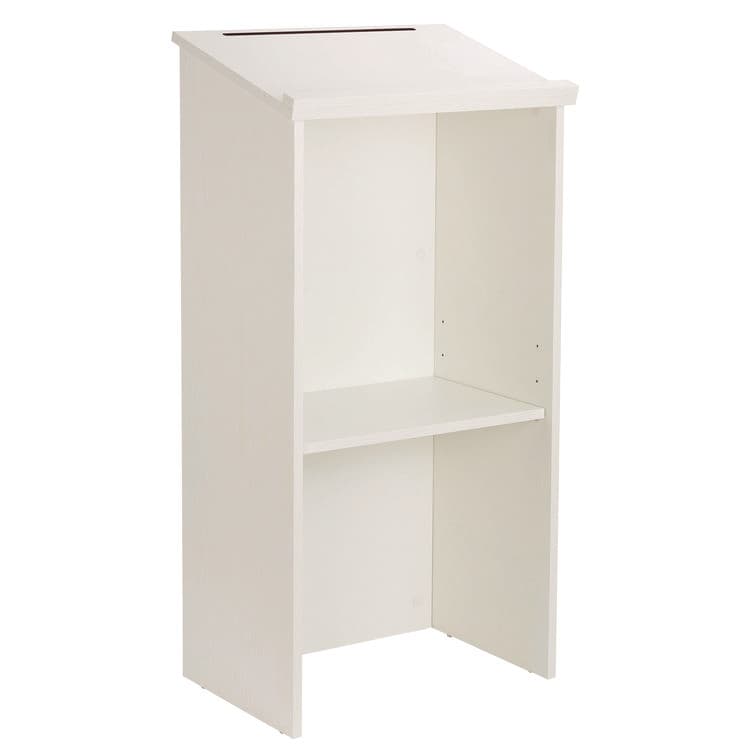 ADIROFFICE Wood Stand-up Podium Lectern Speaker Stand, 23 x 15 x 45.8, White (ALHI66101WHI)