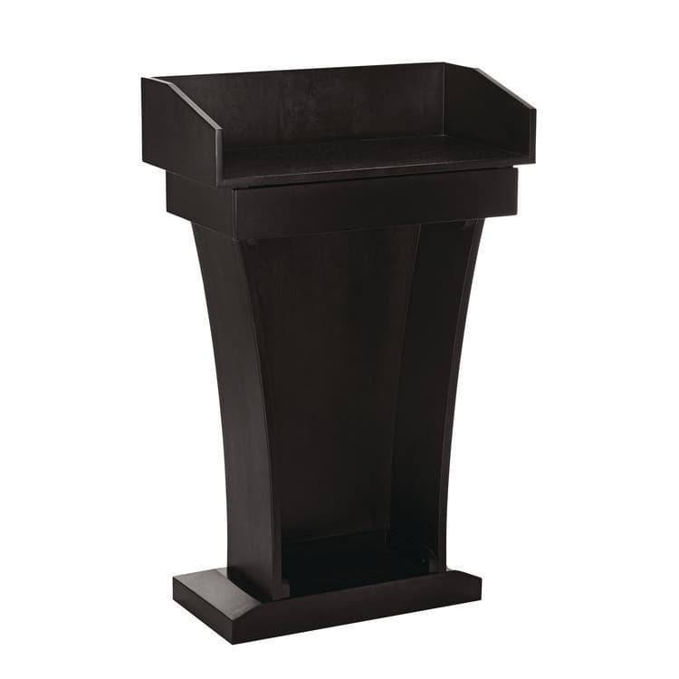 ADIROFFICE Wood Stand-Up Podium Lectern Speaker Stand with Drawer and Storage Area, 27.55 x 14 x 43.3, Black (ALHI661012BLK)