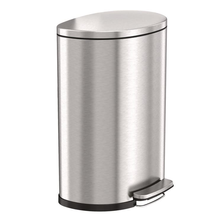 HLS COMMERCIAL Fire-Resistant Step Pedal Trash Can, 13 gal, Plastic/Stainless Steel, Silver (HLMHLSS13DFR)