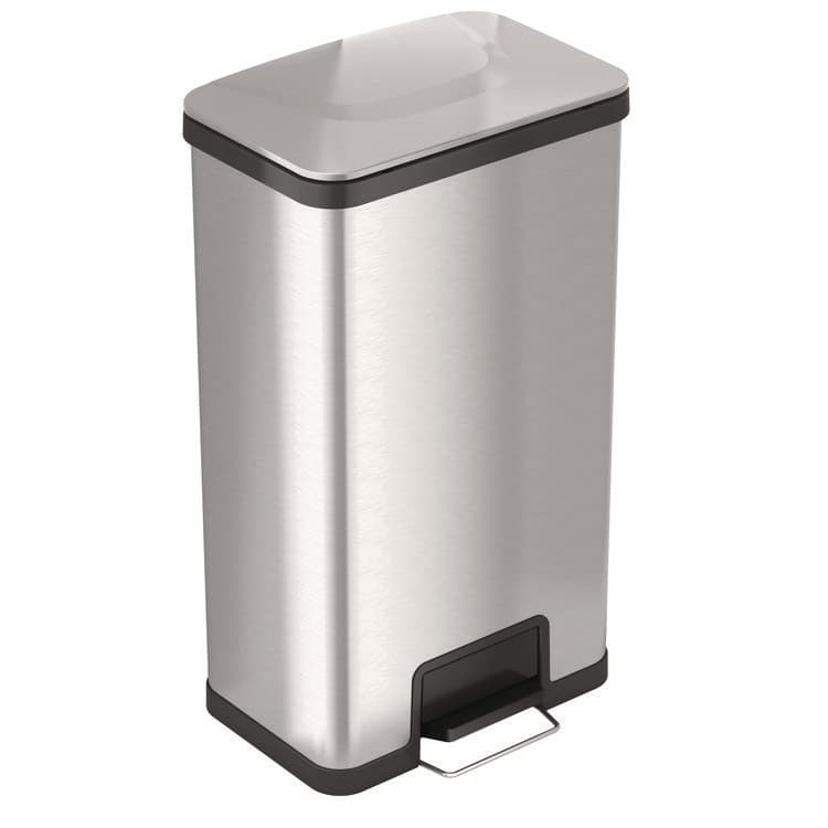 HLS COMMERCIAL Step Pedal Trash Can with AirStep Technology, 18 gal, Stainless Steel, Silver (HLMHLS18SS)
